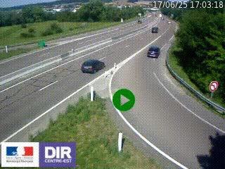 Webcam routière sur la RN6 à Auxerre, à hauteur de la sortie Monéteau, en direction de l'A6 (Gurgy)