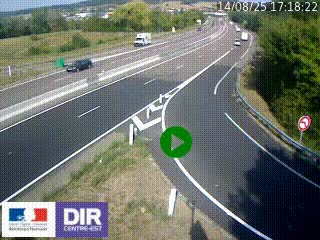 Webcam routière sur la RN6 à Auxerre, à hauteur de la sortie Monéteau, en direction de l'A6 (Gurgy)