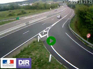 Webcam routière sur la RN6 à Auxerre, à hauteur de la sortie Monéteau, en direction de l'A6 (Gurgy)