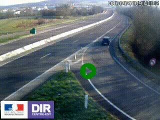 <h2>Webcam routière sur la RN6 à Auxerre, à hauteur de la sortie Monéteau, en direction de l'A6 (Gurgy)</h2>