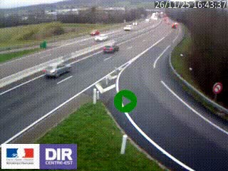 <h2>Webcam routière sur la RN6 à Auxerre, à hauteur de la sortie Monéteau, en direction de l'A6 (Gurgy)</h2>