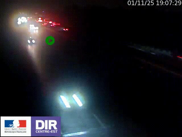 Caméra trafic à la jonction entre l'A46 (Rocade-est de Lyon) et l'A42 à hauteur de Vault-en-Velin en direction de Marseille