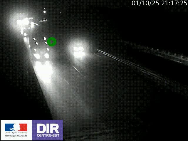 Caméra trafic à la jonction entre l'A46 (Rocade-est de Lyon) et l'A42 à hauteur de Vault-en-Velin en direction de Marseille
