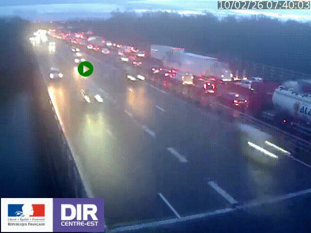 <h2>Caméra trafic à la jonction entre l'A46 (Rocade-est de Lyon) et l'A42 à hauteur de Vault-en-Velin en direction de Marseille</h2>