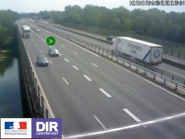 Caméra trafic à la jonction entre l'A46 (Rocade-est de Lyon) et l'A42 à hauteur de Vault-en-Velin en direction de Marseille