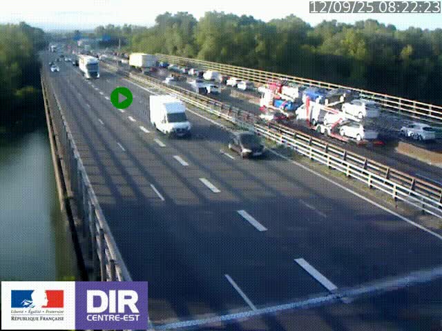 <h2>Caméra trafic à la jonction entre l'A46 (Rocade-est de Lyon) et l'A42 à hauteur de Vault-en-Velin en direction de Marseille</h2>