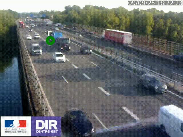 <h2>Caméra trafic à la jonction entre l'A46 (Rocade-est de Lyon) et l'A42 à hauteur de Vault-en-Velin en direction de Marseille</h2>
