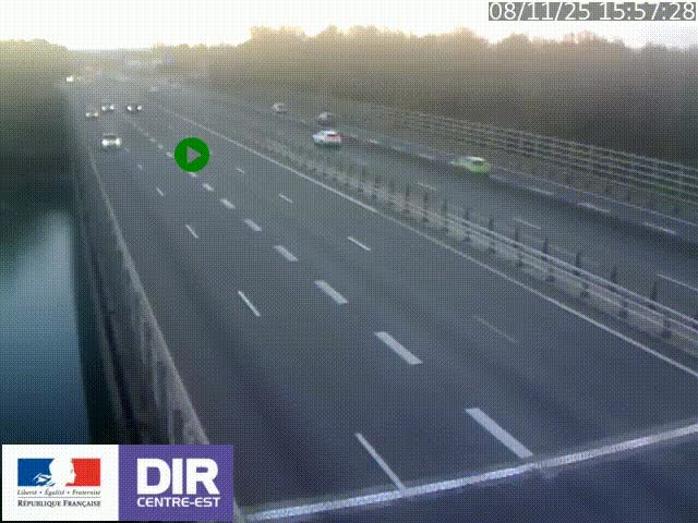 Caméra trafic à la jonction entre l'A46 (Rocade-est de Lyon) et l'A42 à hauteur de Vault-en-Velin en direction de Marseille