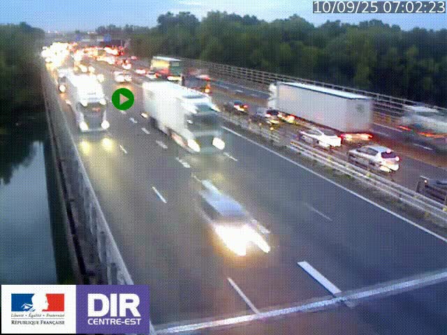 <h2>Caméra trafic à la jonction entre l'A46 (Rocade-est de Lyon) et l'A42 à hauteur de Vault-en-Velin en direction de Marseille</h2>