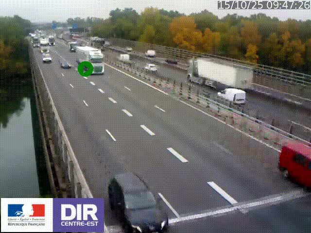 <h2>Caméra trafic à la jonction entre l'A46 (Rocade-est de Lyon) et l'A42 à hauteur de Vault-en-Velin en direction de Marseille</h2>