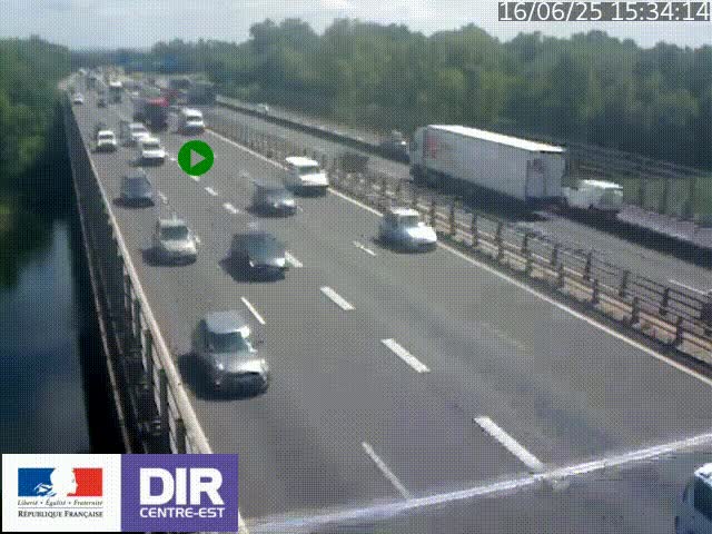 Caméra trafic à la jonction entre l'A46 (Rocade-est de Lyon) et l'A42 à hauteur de Vault-en-Velin en direction de Marseille