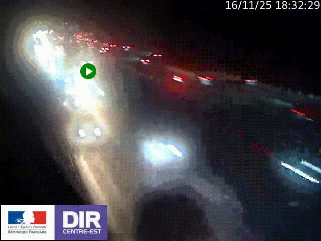 Caméra trafic à la jonction entre l'A46 (Rocade-est de Lyon) et l'A42 à hauteur de Vault-en-Velin en direction de Marseille