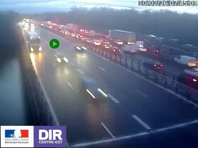 <h2>Caméra trafic à la jonction entre l'A46 (Rocade-est de Lyon) et l'A42 à hauteur de Vault-en-Velin en direction de Marseille</h2>