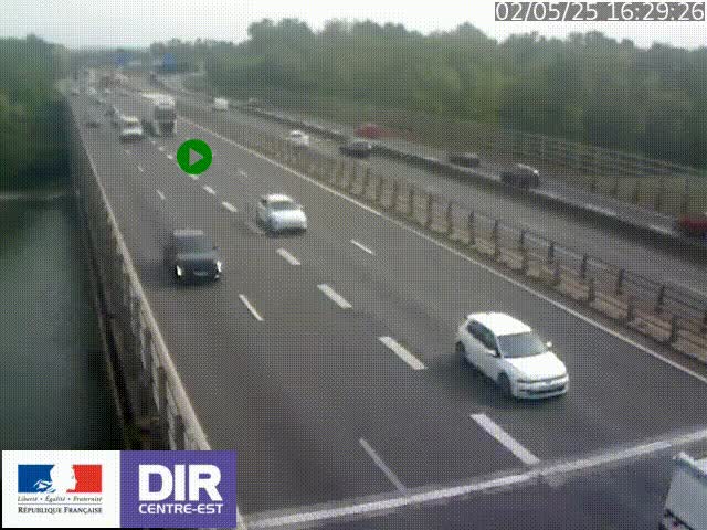 Caméra trafic à la jonction entre l'A46 (Rocade-est de Lyon) et l'A42 à hauteur de Vault-en-Velin en direction de Marseille