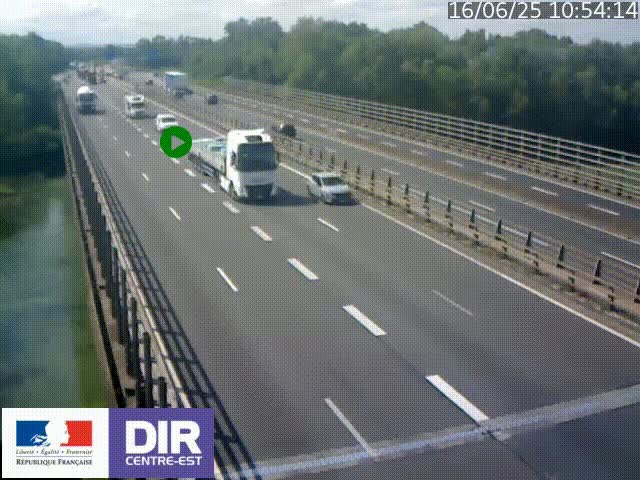 Caméra trafic à la jonction entre l'A46 (Rocade-est de Lyon) et l'A42 à hauteur de Vault-en-Velin en direction de Marseille