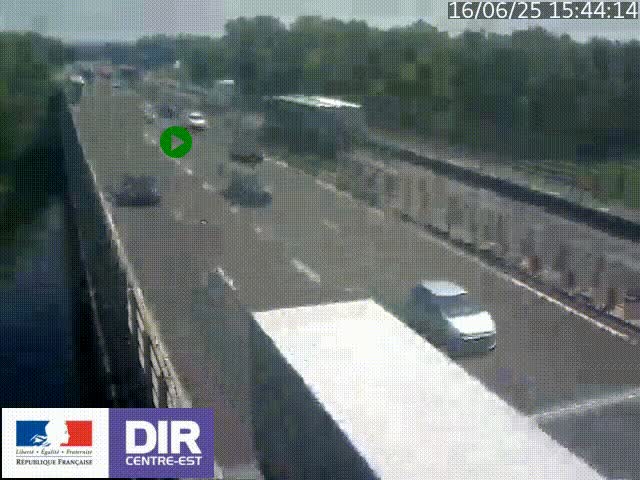 Caméra trafic à la jonction entre l'A46 (Rocade-est de Lyon) et l'A42 à hauteur de Vault-en-Velin en direction de Marseille