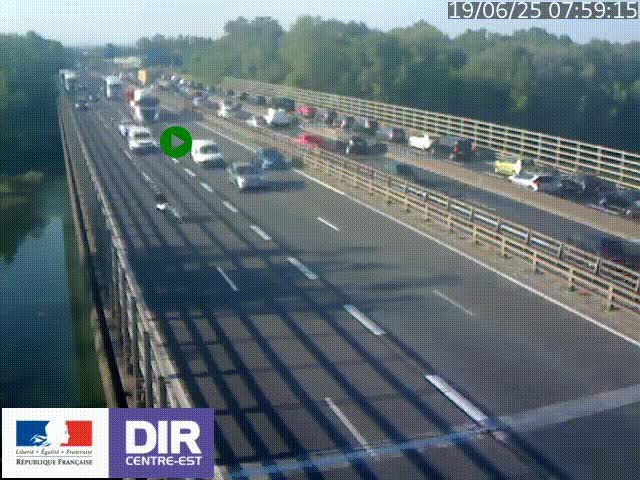 Caméra trafic à la jonction entre l'A46 (Rocade-est de Lyon) et l'A42 à hauteur de Vault-en-Velin en direction de Marseille