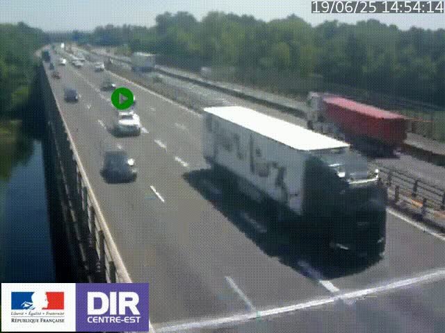 Caméra trafic à la jonction entre l'A46 (Rocade-est de Lyon) et l'A42 à hauteur de Vault-en-Velin en direction de Marseille