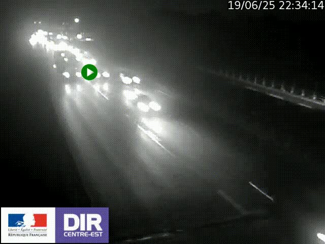 Caméra trafic à la jonction entre l'A46 (Rocade-est de Lyon) et l'A42 à hauteur de Vault-en-Velin en direction de Marseille