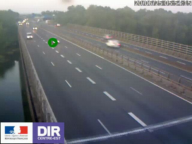 Caméra trafic à la jonction entre l'A46 (Rocade-est de Lyon) et l'A42 à hauteur de Vault-en-Velin en direction de Marseille