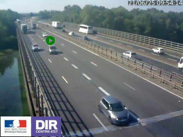 Caméra trafic à la jonction entre l'A46 (Rocade-est de Lyon) et l'A42 à hauteur de Vault-en-Velin en direction de Marseille