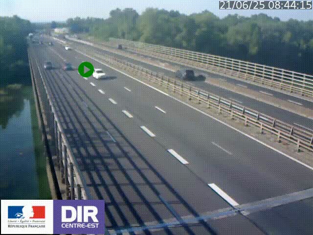 Caméra trafic à la jonction entre l'A46 (Rocade-est de Lyon) et l'A42 à hauteur de Vault-en-Velin en direction de Marseille
