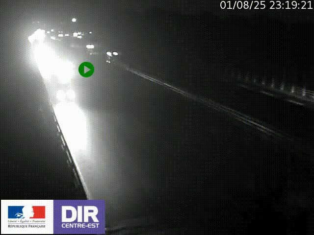 Caméra trafic à la jonction entre l'A46 (Rocade-est de Lyon) et l'A42 à hauteur de Vault-en-Velin en direction de Marseille