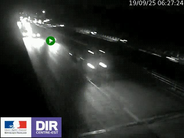 Caméra trafic à la jonction entre l'A46 (Rocade-est de Lyon) et l'A42 à hauteur de Vault-en-Velin en direction de Marseille