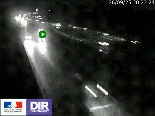 Caméra trafic à la jonction entre l'A46 (Rocade-est de Lyon) et l'A42 à hauteur de Vault-en-Velin en direction de Marseille