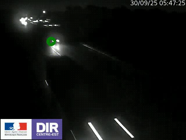 Caméra trafic à la jonction entre l'A46 (Rocade-est de Lyon) et l'A42 à hauteur de Vault-en-Velin en direction de Marseille