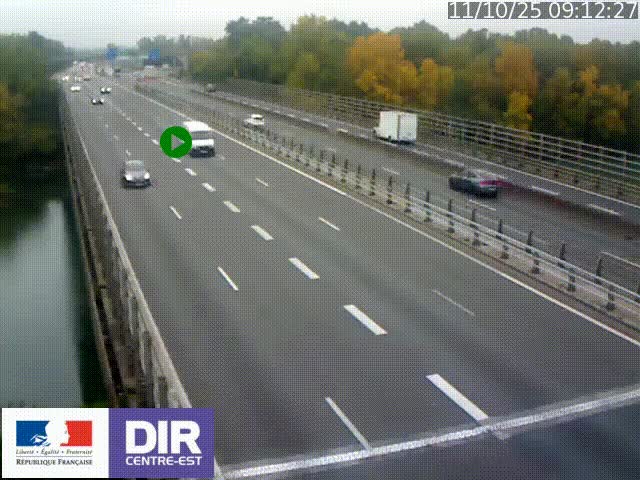 Caméra trafic à la jonction entre l'A46 (Rocade-est de Lyon) et l'A42 à hauteur de Vault-en-Velin en direction de Marseille