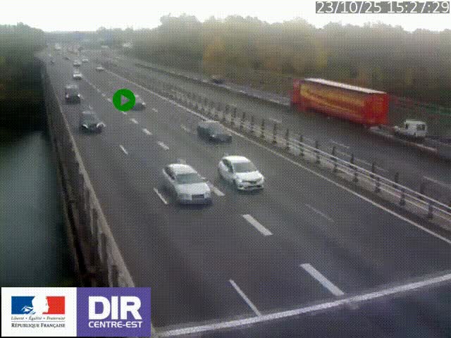 Caméra trafic à la jonction entre l'A46 (Rocade-est de Lyon) et l'A42 à hauteur de Vault-en-Velin en direction de Marseille