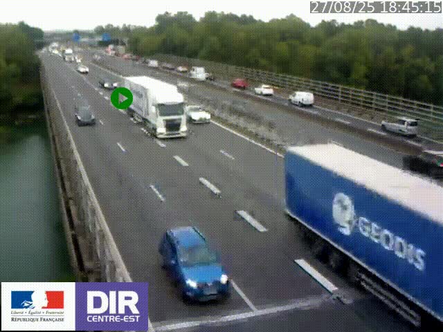 <h2>Caméra trafic à la jonction entre l'A46 (Rocade-est de Lyon) et l'A42 à hauteur de Vault-en-Velin en direction de Marseille</h2>
