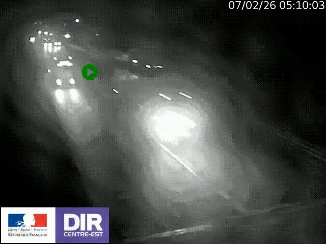 Caméra trafic à la jonction entre l'A46 (Rocade-est de Lyon) et l'A42 à hauteur de Vault-en-Velin en direction de Marseille
