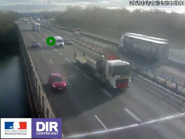 Caméra trafic à la jonction entre l'A46 (Rocade-est de Lyon) et l'A42 à hauteur de Vault-en-Velin en direction de Marseille