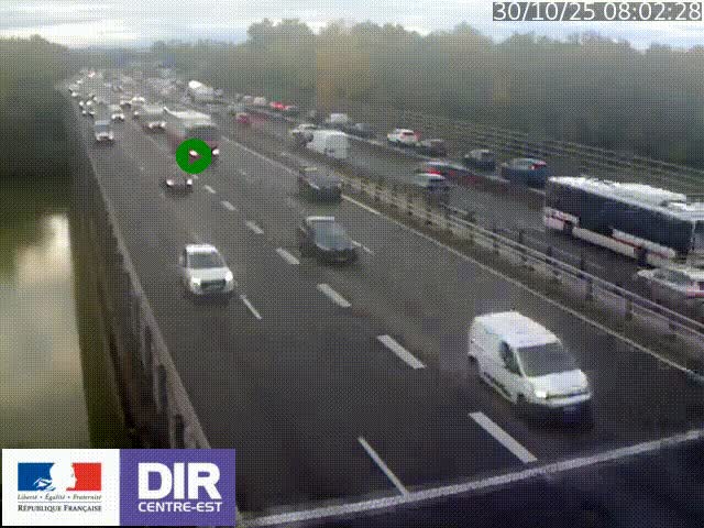 <h2>Caméra trafic à la jonction entre l'A46 (Rocade-est de Lyon) et l'A42 à hauteur de Vault-en-Velin en direction de Marseille</h2>