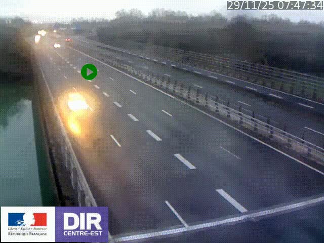 Caméra trafic à la jonction entre l'A46 (Rocade-est de Lyon) et l'A42 à hauteur de Vault-en-Velin en direction de Marseille