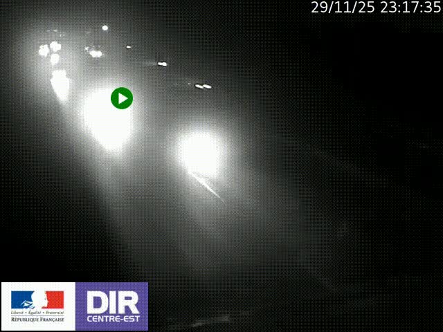 Caméra trafic à la jonction entre l'A46 (Rocade-est de Lyon) et l'A42 à hauteur de Vault-en-Velin en direction de Marseille