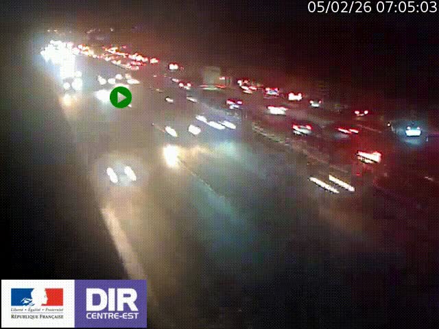 <h2>Caméra trafic à la jonction entre l'A46 (Rocade-est de Lyon) et l'A42 à hauteur de Vault-en-Velin en direction de Marseille</h2>