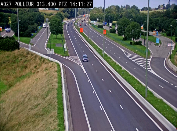 <h2>Webcam A27/E42 avec vue sur le parking de l'aire de Polleur, après le Viaduc de Polleur à Theux. Vue orientée vers Liège</h2>