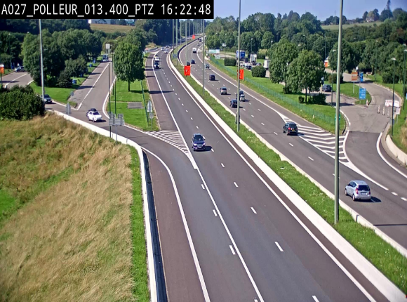 <h2>Webcam A27/E42 avec vue sur le parking de l'aire de Polleur, après le Viaduc de Polleur à Theux. Vue orientée vers Liège</h2>