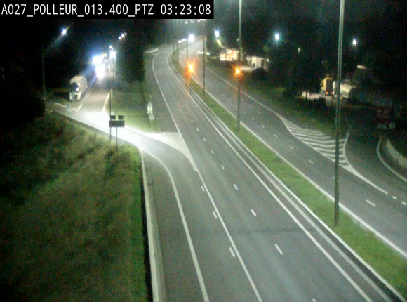 <h2>Webcam A27/E42 avec vue sur le parking de l'aire de Polleur, après le Viaduc de Polleur à Theux. Vue orientée vers Liège</h2>
