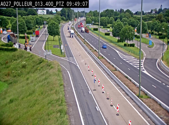 <h2>Webcam A27/E42 avec vue sur le parking de l'aire de Polleur, après le Viaduc de Polleur à Theux. Vue orientée vers Liège</h2>