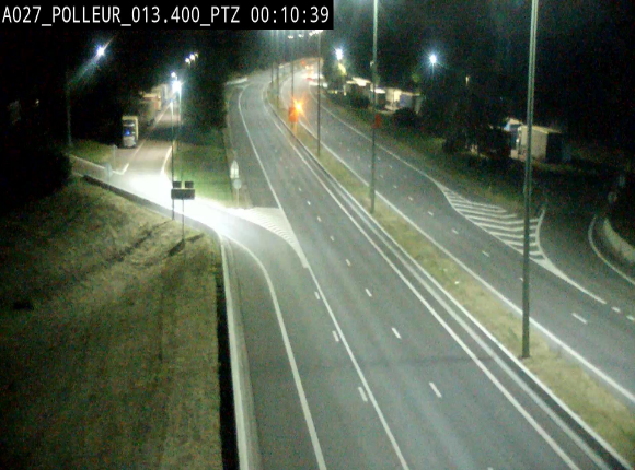 <h2>Webcam A27/E42 avec vue sur le parking de l'aire de Polleur, après le Viaduc de Polleur à Theux. Vue orientée vers Liège</h2>