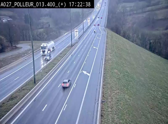 <h2>Webcam sur l'A27/E42 à hauteur du Viaduc de Polleur, juste après l'aire de Polleur</h2>
