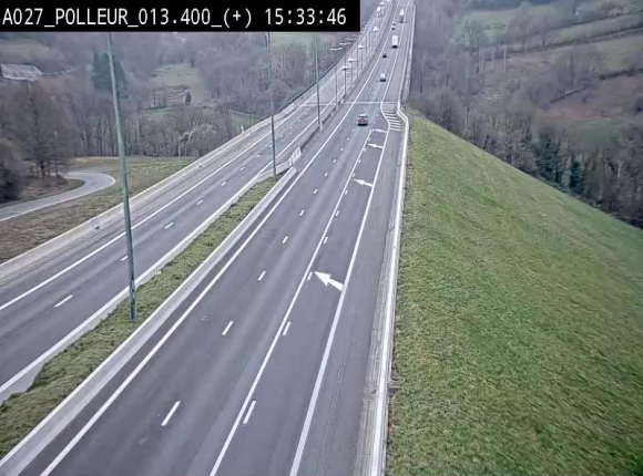 <h2>Webcam sur l'A27/E42 à hauteur du Viaduc de Polleur, juste après l'aire de Polleur</h2>