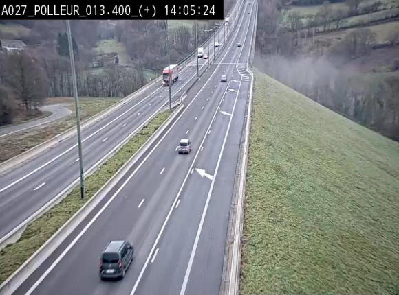 Webcam sur l'A27/E42 à hauteur du Viaduc de Polleur, juste après l'aire de Polleur