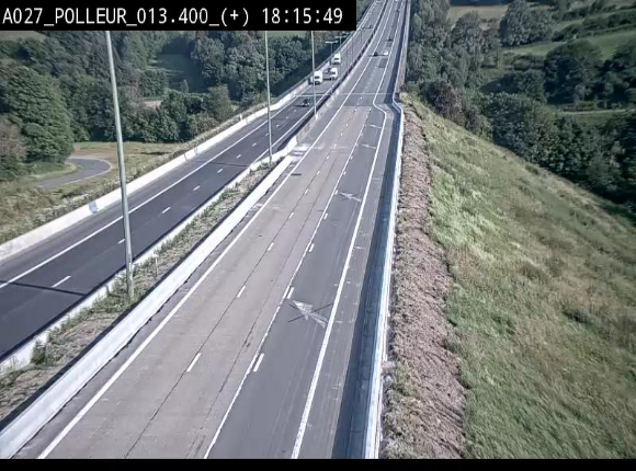 <h2>Webcam sur l'A27/E42 à hauteur du Viaduc de Polleur, juste après l'aire de Polleur</h2>