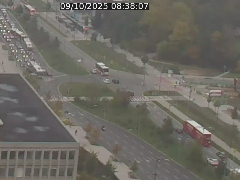 <h2>Webcam sur l'avenue John Fitzgerald Kennedy (N51) avec vue sur le Pont rouge (Pont Grande Duchesse Charlotte), l'arrêt Pfaffenthal et l'entrée du quartier Kirchberg</h2>
