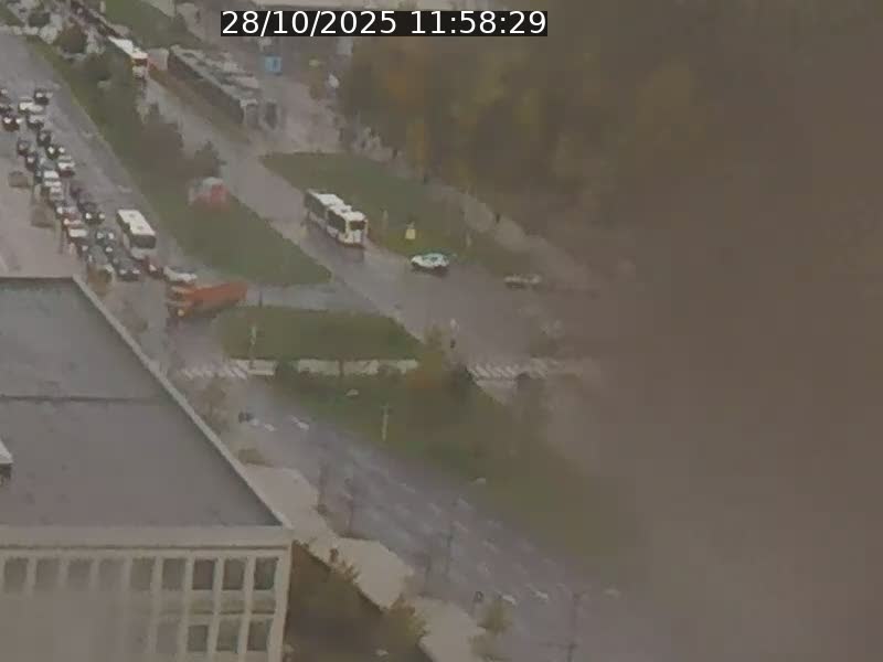 <h2>Webcam sur l'avenue John Fitzgerald Kennedy (N51) avec vue sur le Pont rouge (Pont Grande Duchesse Charlotte), l'arrêt Pfaffenthal et l'entrée du quartier Kirchberg</h2>